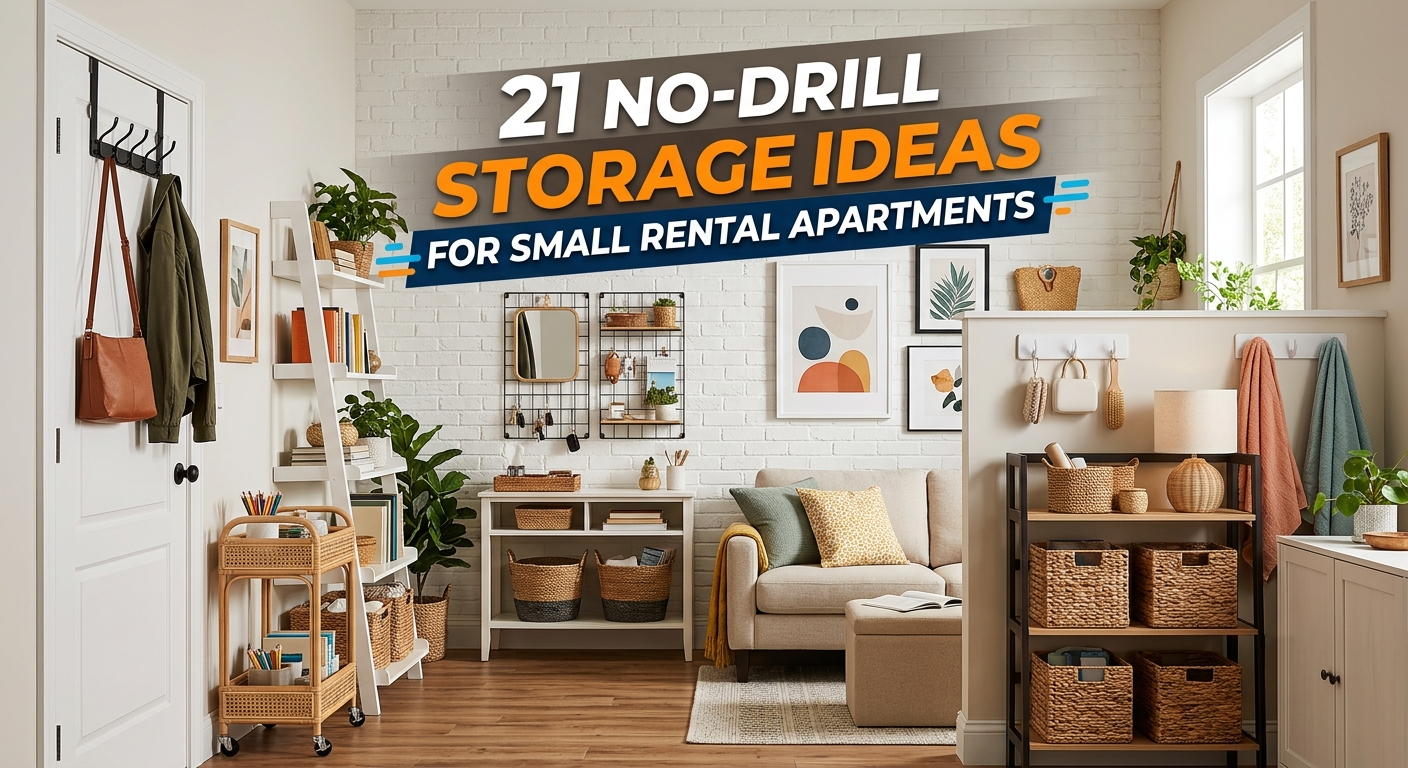 no drill storage ideas for a small rental apartment